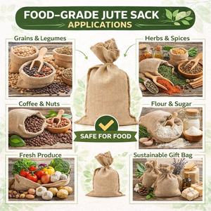Bolsa de Yute Ecológica, Reciclable y Biodegradable, de Grado Alimenticio, para Productos Agrícolas, Patatas, Verduras, Regalos y Textiles - Product Image 4