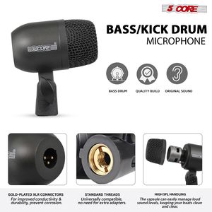 Kit Microfoni per Batteria 9 Pezzi in Metallo, Set Completo per Tom/Rullante e Piatti, Cablati, per Batteristi - Product Image 2