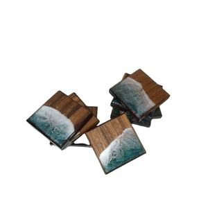 Posavasos ondulados de resina, gran oferta, posavasos de madera, posavasos de madera grabado ecológico, alfombrilla para taza de té para usos domésticos y de oficina - Product Image 1