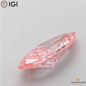 Diamant de laboratoire CVD certifié IGI, 2,00 carats, clarté VS1, couleur rose vif fantaisie, taille marquise, pour une bague de fiançailles mémorable - Product Image 3