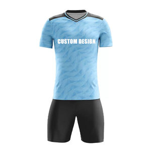 Maillots de football unisexes personnalisés 100 % polyester respirants, ensemble complet avec nom, tenue d'équipe sublimée, short imprimé - Product Image 6