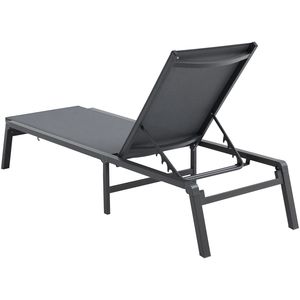 Sedia a Sdraio in Alluminio per Patio, Regolabile in 5 Posizioni, Chaise Longue Reclinabile Pieghevole per Bordo Piscina - Product Image 1