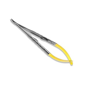 Pinza Portaagujas Micro Castroviejo, Punta Curva y Recta, Instrumento Quirúrgico Oftálmico y Dental - Product Image 1