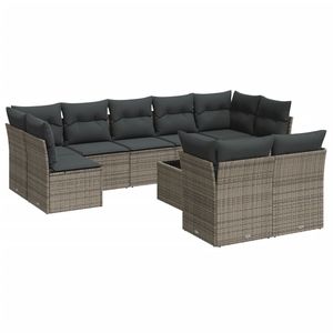 Gray Garden <b>Sofa</b> <b>Set</b> With Cushions UV Resistant PE Rattan Outdoor Furniture Contemporary Design Waterproof Garden Use - Product Image 2