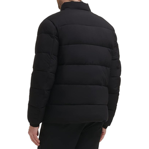 Veste matelassée en laine pour homme North-Face, style streetwear d'hiver, noire avec col à capuche, fermeture éclair, résistante à l'eau, logo sur le devant - Product Image 2