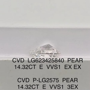 Diamant en forme de poire de grande taille de haute qualité, diamant cultivé en laboratoire CVD, diamant synthétique certifié IGI - Product Image 3