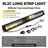 Feux LED tout-terrain 10-50 pouces, barre lumineuse LED double rangée, lumière auxiliaire laser, DRL jaune, feux de jour, lumières LED auxiliaires