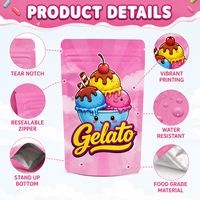 Bolsas de Mylar Holográficas con Cierre Personalizadas con Logotipo, Bolsas de Embalaje al Vacío a Prueba de Olores Reciclables, Impresas con Láser Negro para 3.5G de Azúcar