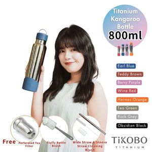 [TiKOBO] 2nd Generation Kangaroo Bottle 800ml (Includes straw holder, <b>tea</b> strainer, wide straw & sleeve, straw & bottle brush) - Product Image 1
