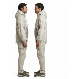Ensemble de vêtements techniques pour hommes Exoshell, veste modulaire imperméable en nylon Ripstop 3 couches, pantalon cargo, harnais - Vente en gros - Product Image 3