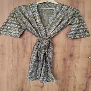 Kimono Étnico de Algodón, Kaftán Indio con Estampado Floral, Vestido Kaftán de Algodón con Estampado Floral, Túnica Boho de Talla Grande, Precio al por Mayor - Product Image 1