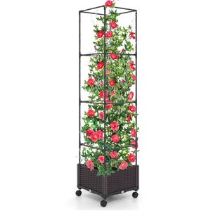 Lit de jardin surélevé de 67 pouces avec jardinière et treillis Clôture de jardin Treillis et portes Produit - Product Image 4