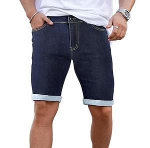 Pantalones Cortos de Mezclilla para Hombre, Cintura Alta, Corte Ajustado, Rectos, Casuales, Lavados, Moda de Verano - Product Image 4