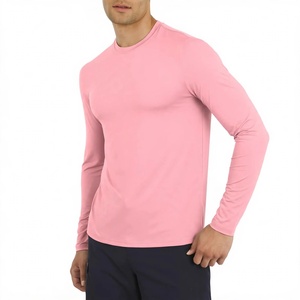 Men Long Sleeve <b>Pink</b> Rash Guard Custom Athletic Shirt Quick Dry Polyester Spandex Fitness Gym Workout <b>Running</b> Tee <b>Top</b> Apparel Ma - Product Image 1