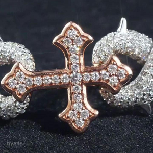 Colgante Iced Cross Link de Moissanita VVS1, Plata de Ley, Lujo Hip Hop, Joyería Unisex para Fiesta - Product Image 5