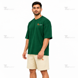 Vente en gros de fabrication de LOGO personnalisé ensemble de shorts grande taille pour hommes ensemble de shorts et chemises d'été vierges de fitness surdimensionnés pour hommes - Product Image 2
