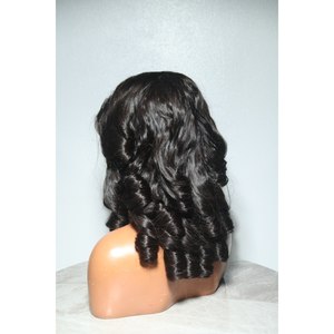 Peluca de Cabello Humano Virgen Vietnamita Natural Negro Rizado, Doble Trama, Sin Enredos, con Frente de Encaje, Pre-Arrancada, Sin Pegamento, de Longitud Media - Product Image 2