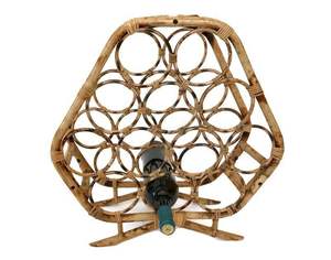 Compact Rattan Wine Rack For <b>Small</b> Apartment Kitchen And Stylish Wine Bottle Organizer Display - Product Image 5