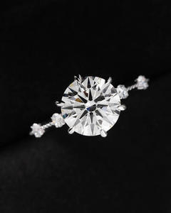 Igi/gia Lab เติบโตวินเทจ14K สีเหลืองทองงานแต่งงาน/แหวนหมั้นเพชรกลมตัดเหมาะสำหรับทุกเพศของขวัญวันครบรอบและงานปาร์ตี้ - Product Image 3