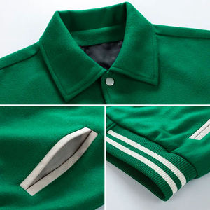 เสื้อแจ็คเก็ตเบสบอลแบบมีฮู้ดสำหรับผู้ชาย ผ้าโพลีเอสเตอร์ผสมคอตตอน กันลม เป็นมิตรกับสิ่งแวดล้อม พิมพ์ลายโลโก้ตามสั่ง เหมาะสำหรับฤดูหนาว - Product Image 5