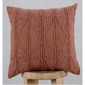 Funda de Cojín Cuadrada de Lino y Algodón con Patrón Geométrico a Cuadros, Bordes con Flecos, Lavable, Decorativa - Product Image 2