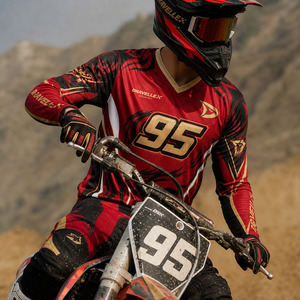Maillot de motocross personnalisé OEM sublimé à manches longues, maillot de course MX avec motif dragon, maillot de moto tout-terrain respirant 95% - Product Image 6