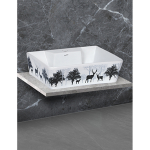 Artículos sanitarios de alta calidad, lavabo ovalado de mesa de cerámica, venta amplia para el hogar, uso comercial en el baño, fabricante directo - Product Image 1