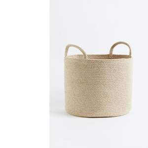 Cesto de Ropa Grande Hecho a Mano de Yute Natural Tejido |   Cesta de Almacenamiento de Cuerda de Algodón Trenzada Ecológica con Asas, Cesta Decorativa - Product Image 1