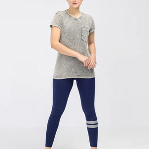 T-shirts d'hiver pour femmes de haute qualité, coupe ample, effet délavé, impression sérigraphique personnalisée sur toile, respirant, séchage rapide, coton premium - Product Image 4