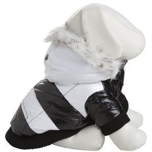 Cappotto Parka Ultra Morbido a Righe per Animali Domestici, Abbigliamento Alla Moda per Animali - Product Image 1