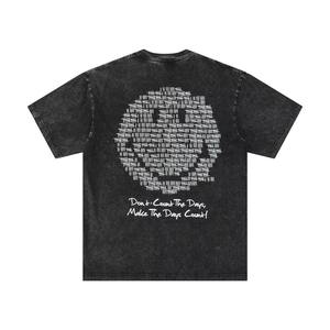 Camiseta de Algodón Grueso de Alta Calidad para Hombre, Camiseta Urbana al por Mayor, Impresión Frontal Personalizada, Impresión por Transferencia de Calor, Manga Corta - Product Image 1