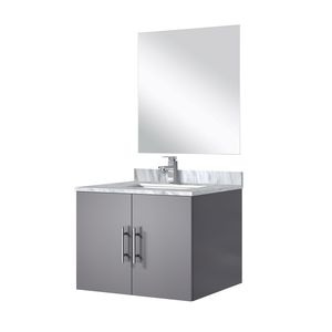 Grigio scuro 24 pollici. L X 22 Pollici Mobile Bagno Singolo con Top in Marmo di Carrara 18 Pollici Set Rubinetto a Specchio per Bagni Piccoli - Product Image 4