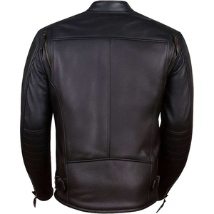 Custom Genuine <b>Leather</b> Eco-Friendly Windproof Streetwear <b>Winter</b> <b>Jacket</b> for Unisex Standard Thickness Zipper Closure - Product Image 5