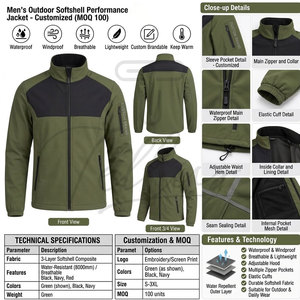 Chaqueta Impermeable de Softshell para Hombre, Chaqueta de Softshell a la Moda, Chaquetas de Invierno para Exteriores - Product Image 6