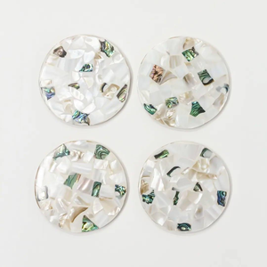 Posavasos de nácar hechos a mano, vajilla decorativa de nácar, posavasos de nácar para bebidas - Product Image 5