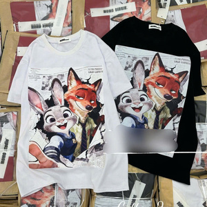 T-shirt mignon à motif de dessin animé pour femmes - Tissu en coton doux et respirant, style décontracté, parfaitement assorti aux jeans, jupes et shorts - Product Image 6