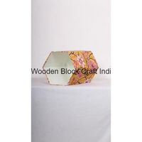 Poubelle hexagonale pliable en carton de coton tendance, design élégant, ouverture supérieure, taille personnalisée, pour bureau et hôpital