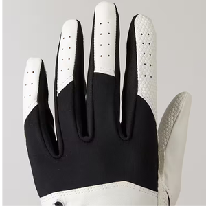 Guante de golf de cuero PU en blanco y negro, antideslizante, para mano derecha, unisex, deportivo. - Product Image 3