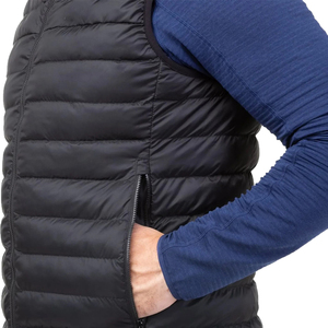 Gilet matelassé sans manches noir uni, respirant, coupe-vent, de haute qualité, design simple, pour hommes, fabricant professionnel, vêtements d'hiver - Product Image 3