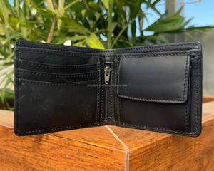 Cartera corta de cuero mecanizada a mano para hombre, billetera de cuero genuino para hombre, monedero informal para hombre, tarjetero, bolsillo para dinero, billetera plegable - Product Image 6