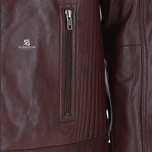 Blouson de motard classique en cuir véritable pour homme, style vintage, vêtement d'extérieur d'hiver, streetwear décontracté 2026 - Product Image 4
