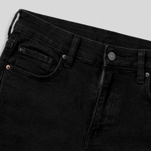 Jeans de Mezclilla Negros para Hombre, Corte Recto, Cintura Media, Estilo Hip Hop, Casual, de Algodón, para Otoño - Product Image 5