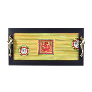 Bandeja para Servir Frutas con Borde de Madera de Nogal y Adorno de Frutas en Relieve, Color Amarillo, para Mesa de Comedor, Uso Doméstico en Cafeterías - Product Image 6