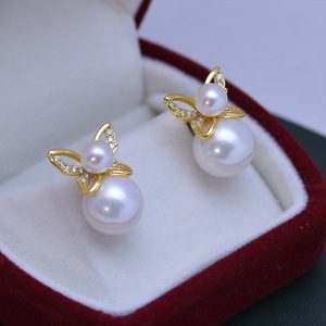 Pendientes de Perlas Redondas Moradas de 9-10 mm con Luz Intensa y Pequeñas Imperfecciones, Plata de Ley S925, Accesorio de Moda al por Mayor, Zhuji Danshui - Product Image 2