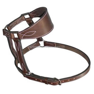Cabestro de caballo de cuero marrón de primera calidad de diseño anatómico resistente en tamaños de mazorca completa con costuras de borde duraderas y herrajes de latón - Product Image 5
