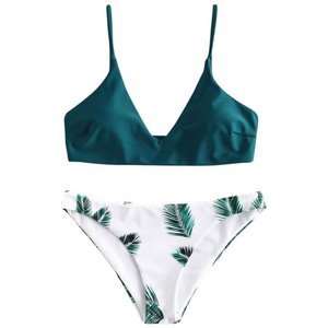 Adjustable Price Women Seamless Sublimation Solid Half Cup Bikini Set 1 Front Anti Wrinkle High Quality Breathable Lightweight - Product Image 1