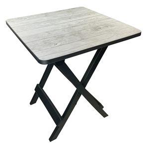 Tavolino Pieghevole da Campeggio 19 Pollici Grigio Effetto Legno con Telaio in Alluminio - Product Image 1