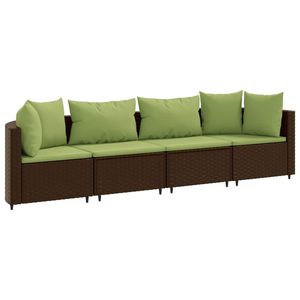 Juego de 4 Sofás de Jardín Marrón y Verde, Elegante Conjunto de Sofás para Exteriores - Product Image 2