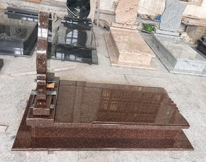 หินแกรนิตสีแดงตาแมวสำหรับสุสานสุสานหลุมฝังศพดีไซน์ทันสมัยรูปแมวตา - Product Image 5