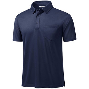 Men's Light <b>Blue</b> Short Sleeve Pique <b>Polo</b> <b>Shirt</b> With Chest Pocket Casual Fit Regular Length 100% Cotton Breathable Woven Fabric - Product Image 2